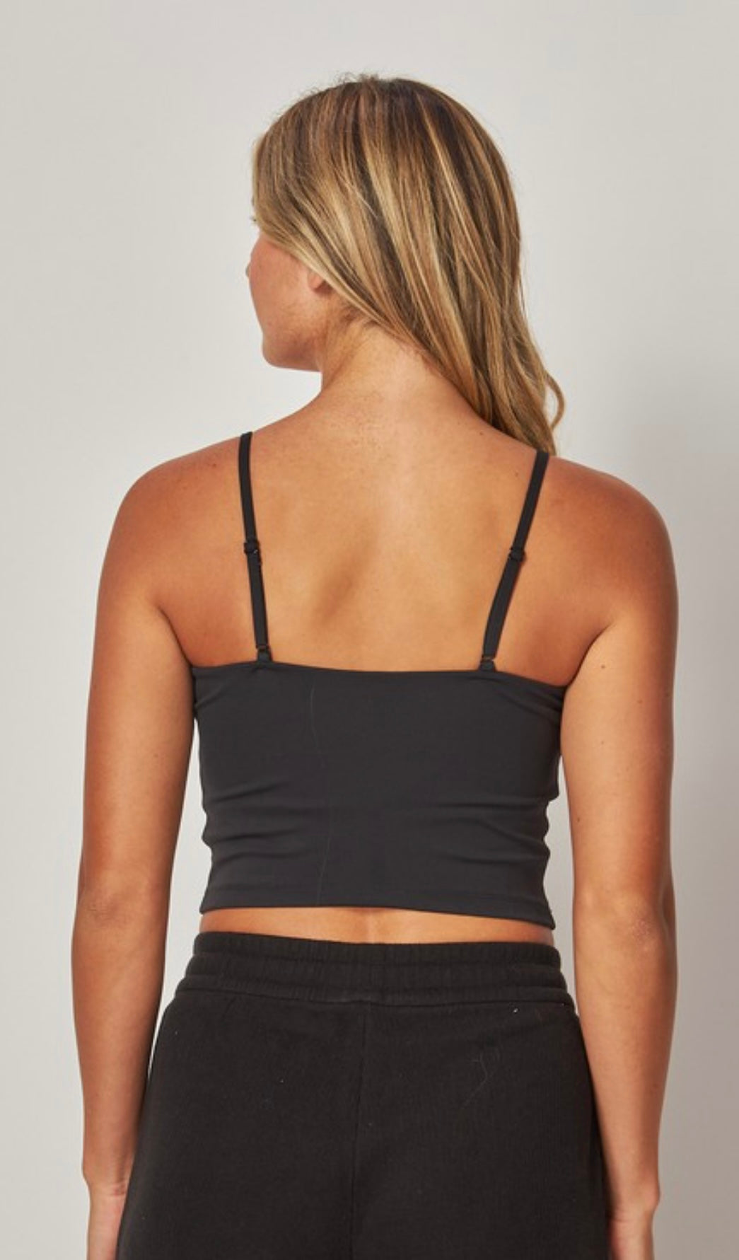 Double Layered Spaghetti Strap Padded Tube Top