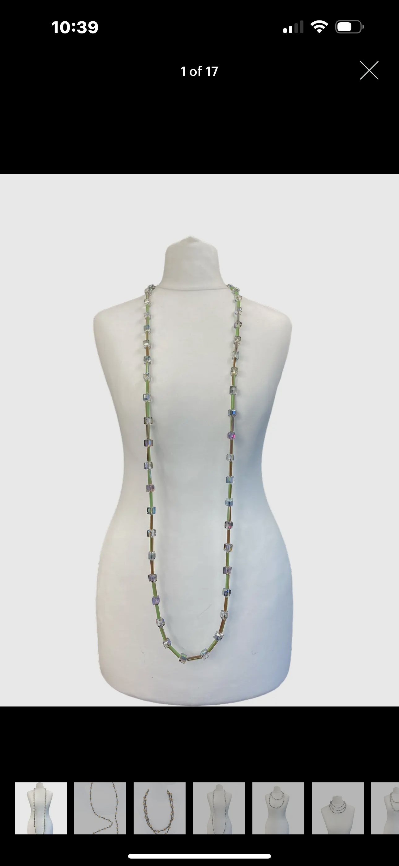 Vintage Crystal Cubics and
Tubes Necklace