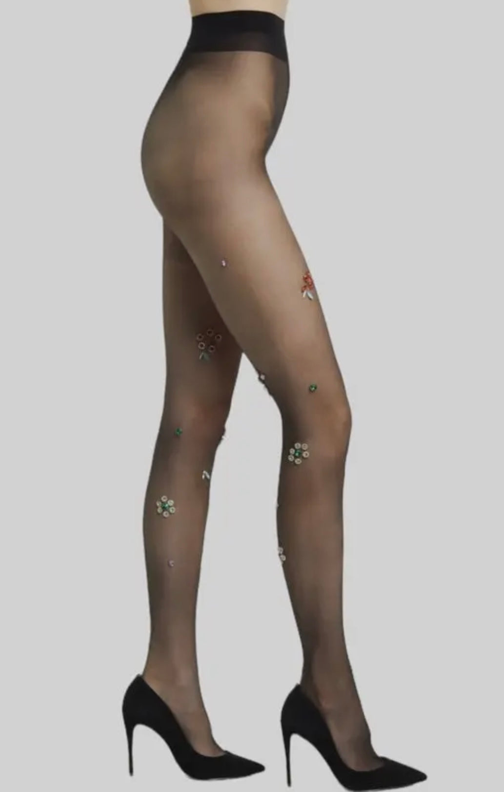 Crystal Floral Tights