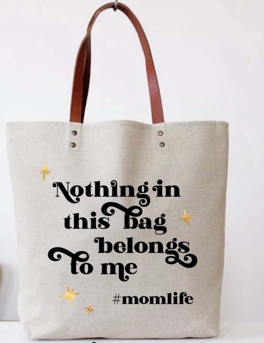 Canvas Tote with faux leather strap