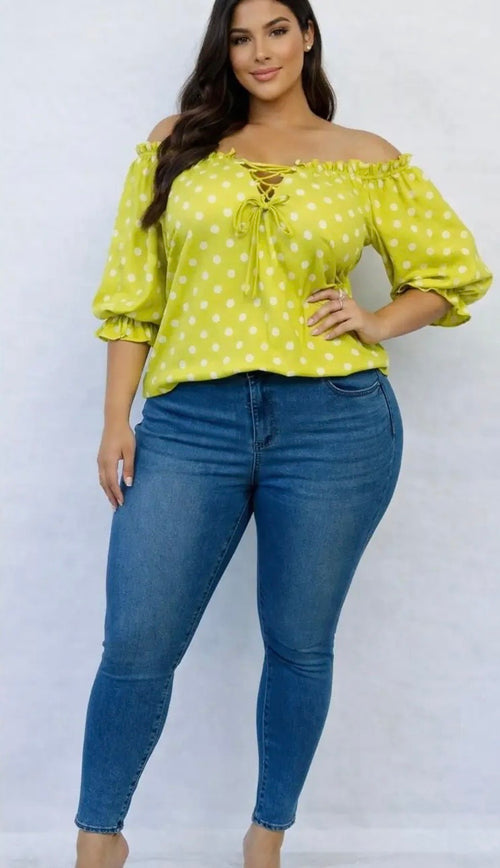 Plus Sweet Spot Polka Top