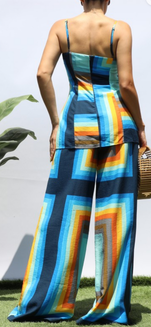 Retro Stripe Pants Set