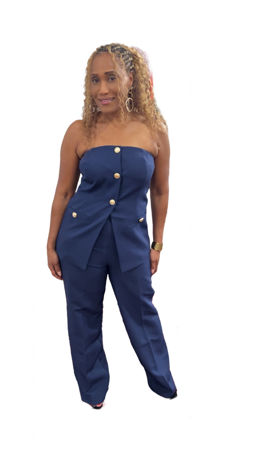 Boss-like Strapless Suit Long Top