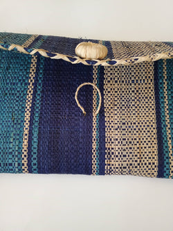Raffia Wristlet: Blue