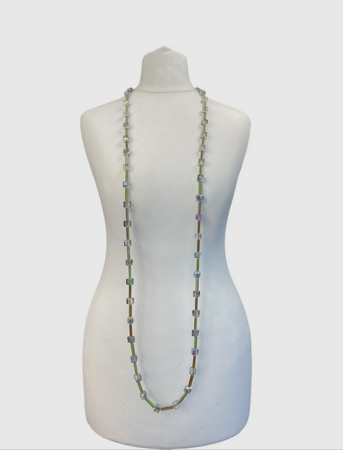 Vintage Crystal Cubics and
Tubes Necklace