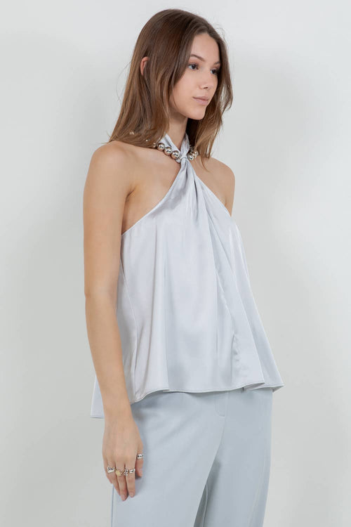 Beaded Halter (Silver)