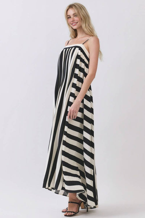 Vertical Stripe Maxi Dress: