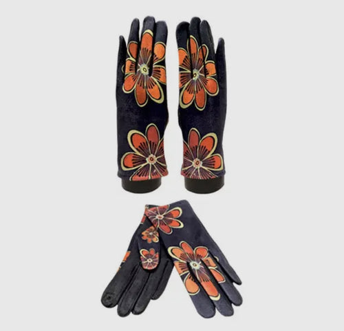 Bold Floral Digital Print Texting Glove