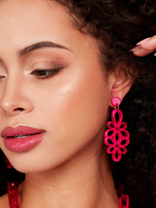 Blooming Flower Drop Earring (yellow)