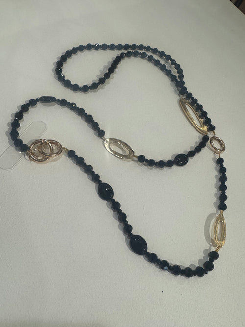 Phone Chain Black and Gold