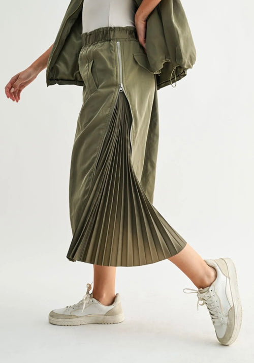 JELANI SKIRT WITH PLEATED
ZIPPER SIDES
