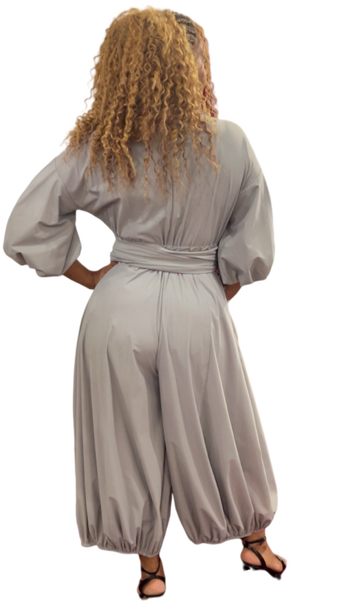 Blouson Sleeve Wide-Leg Jumpsuit