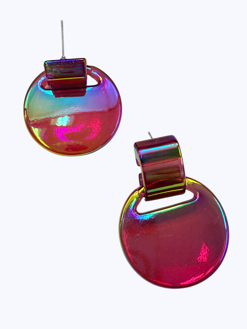 Iridescent Disc Earrings