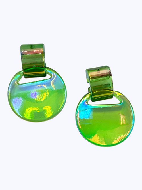 Iridescent Disc Earrings