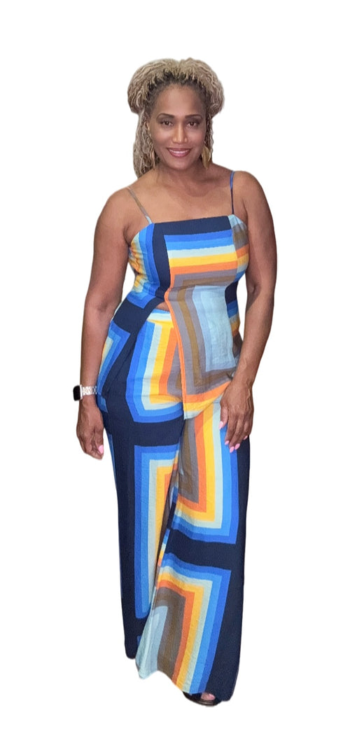 Retro Stripe Pants Set