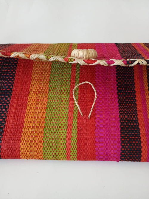 Raffia Wristlet: Pink