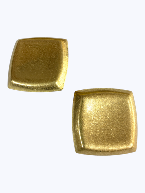 Golden Square Statement Earrings