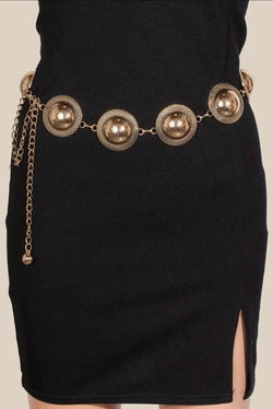 Metallic Dome Disc Chain Belt
