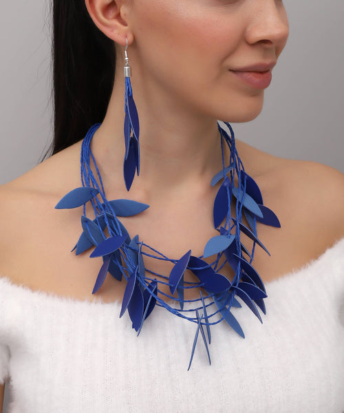 Leather Leaf set: Blue