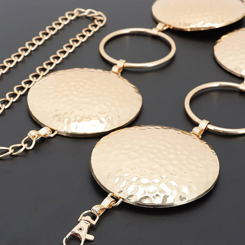 Hammered Disc Linked Chain Belt: SL