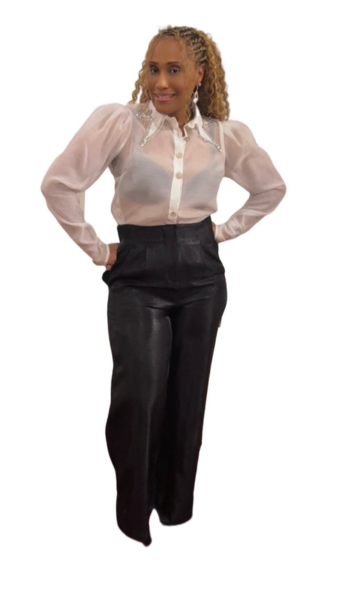 Pleated Sparkle Pants