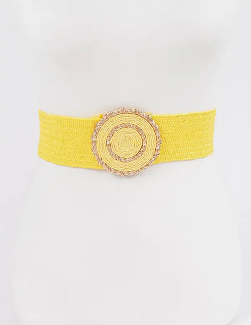 Faux Straw Elastic Belt