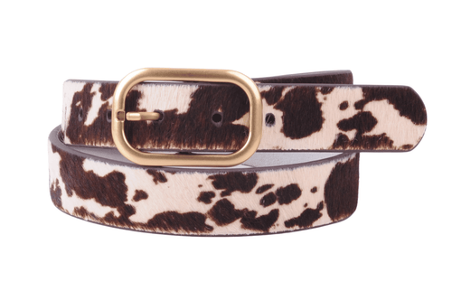 Leopard Print Belt with Rectangular Buckle