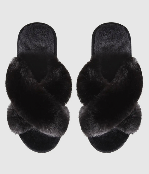 Memoi Beverly Fur Open Toe
Plush Slipper