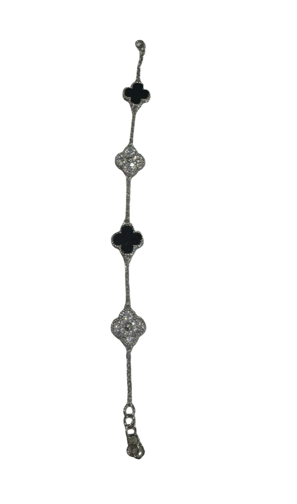 Black and Crystal Clover Bracelet