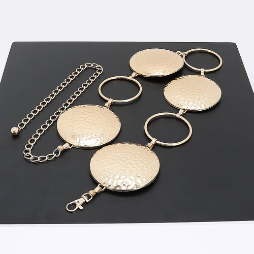 Hammered Disc Linked Chain Belt: SL