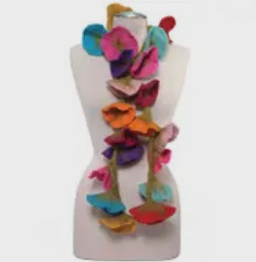 Felted Flower Scarves-Mixed Colors