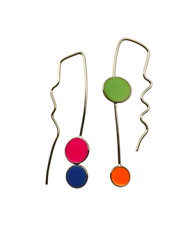 Colorful statement earrings: Razzles: Brass