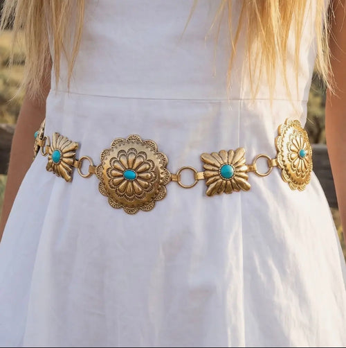 Western Round Concho Disc
Chain Belt