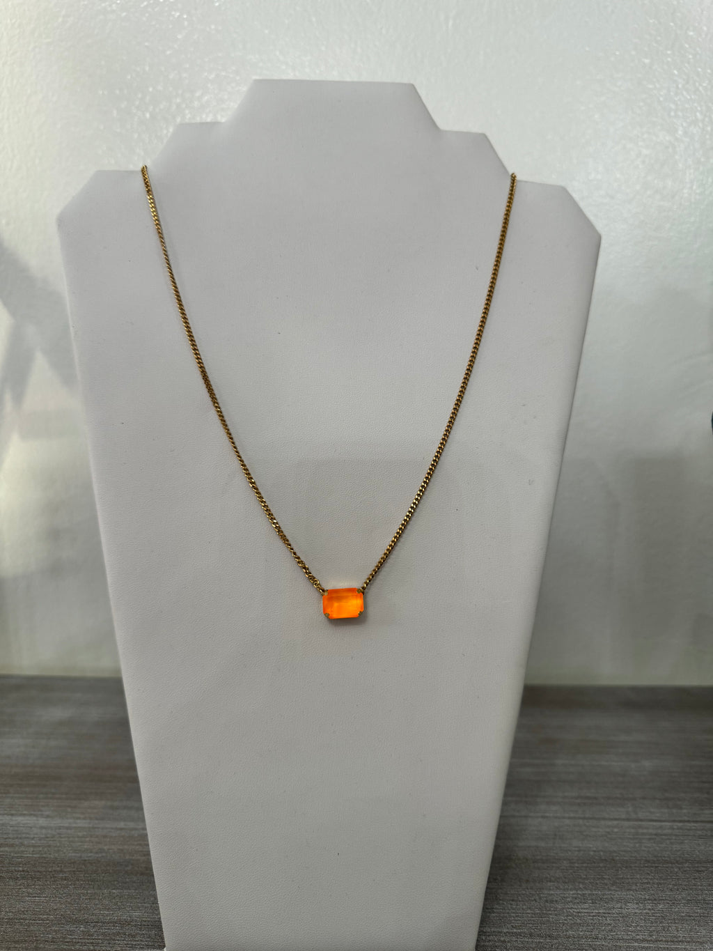 Rubin Necklace in Electric Orange