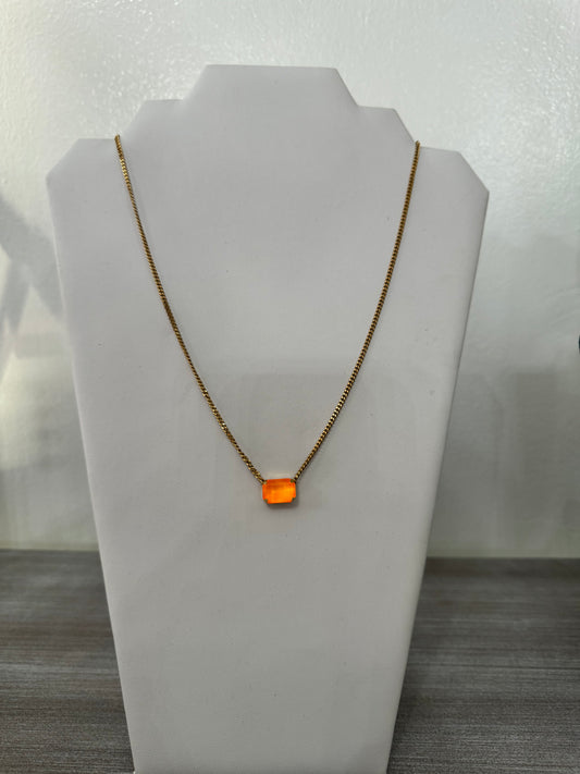 Rubin Necklace in Electric Orange