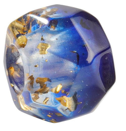 BLISS by ZSISKA - GLITZ-Blue facet bead with gold flakes