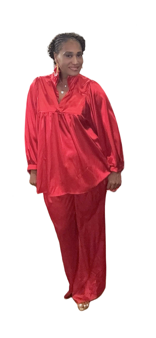 Empire Red Blouse