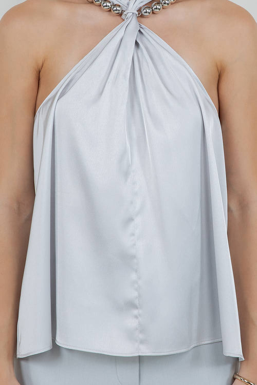 Beaded Halter (Silver)
