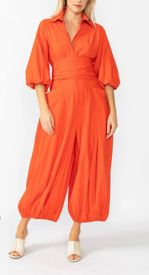 Blouson Sleeve Wide-Leg Jumpsuit