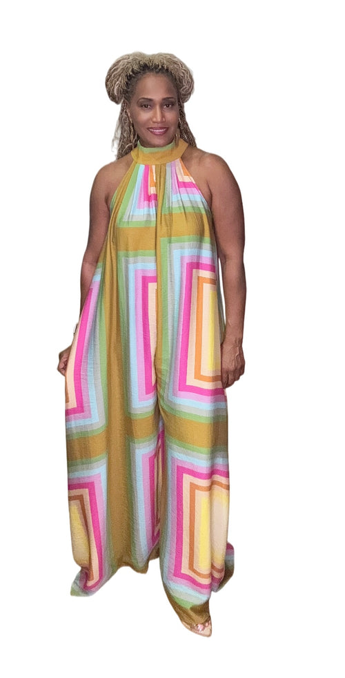 Retro Print Jumpsuit