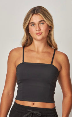 Double Layered Spaghetti Strap Padded Tube Top