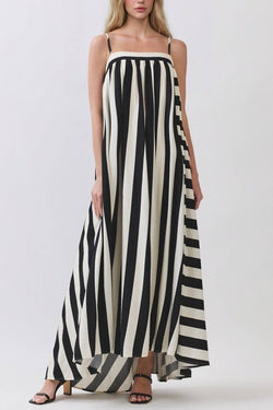 Vertical Stripe Maxi Dress: