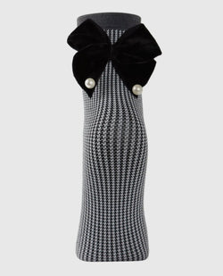 Memoi Houndstooth Pearl Bow
Anklet Socks