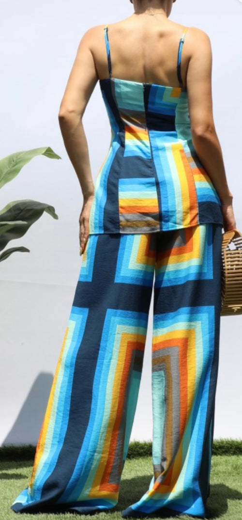 Retro Stripe Pants Set
