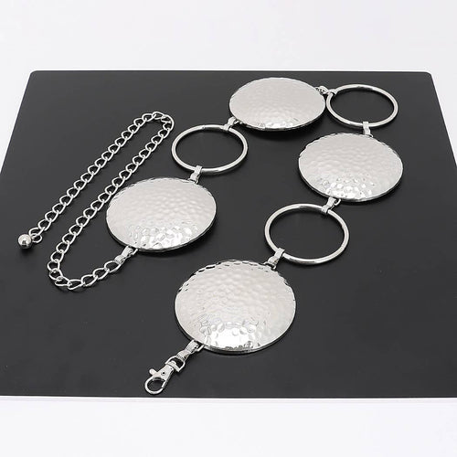 Hammered Disc Linked Chain Belt: SL