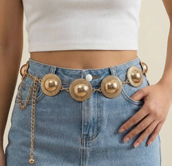 Metallic Dome Disc Chain Belt