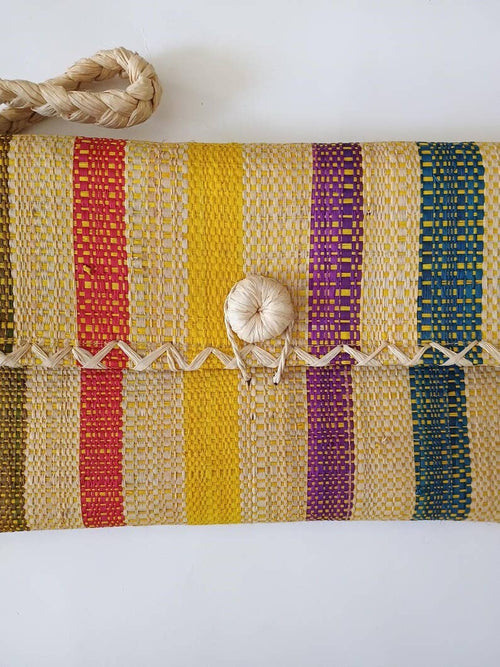 Raffia Wristlet: Multi