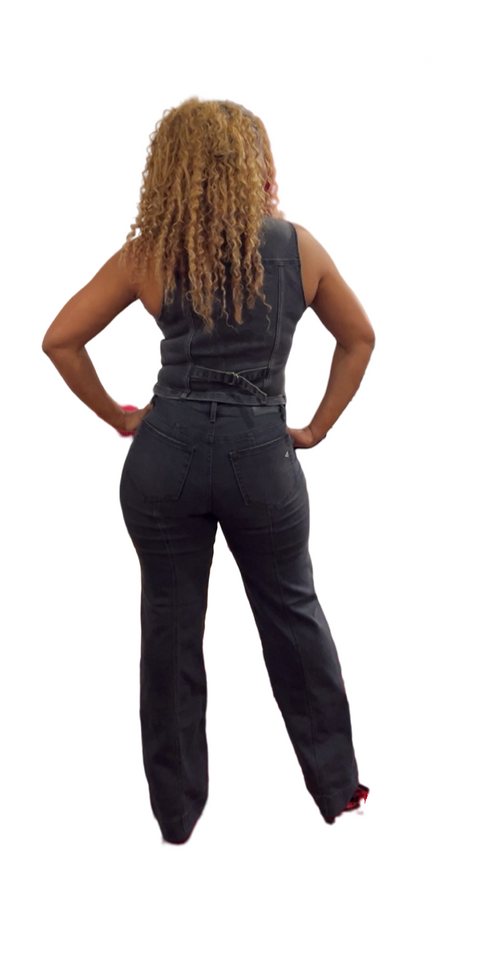 Charcoal Wash Mid Rise Stretch Jeans