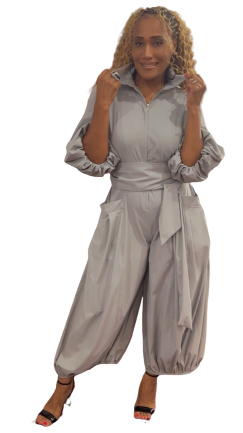 Blouson Sleeve Wide-Leg Jumpsuit