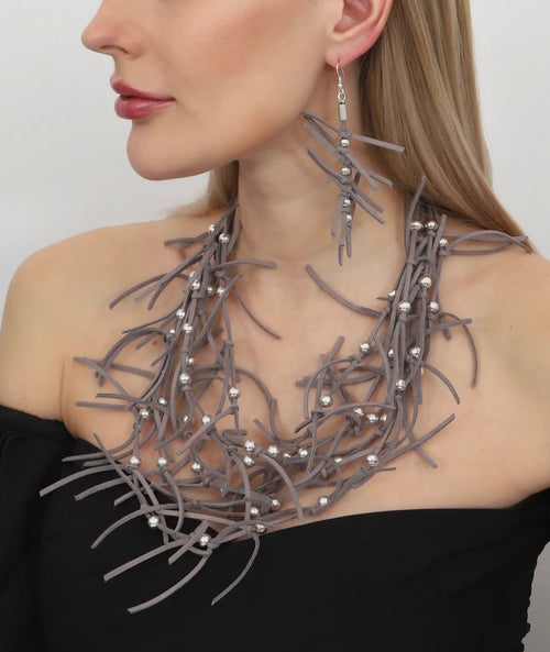 Handmade Leather Necklace Set